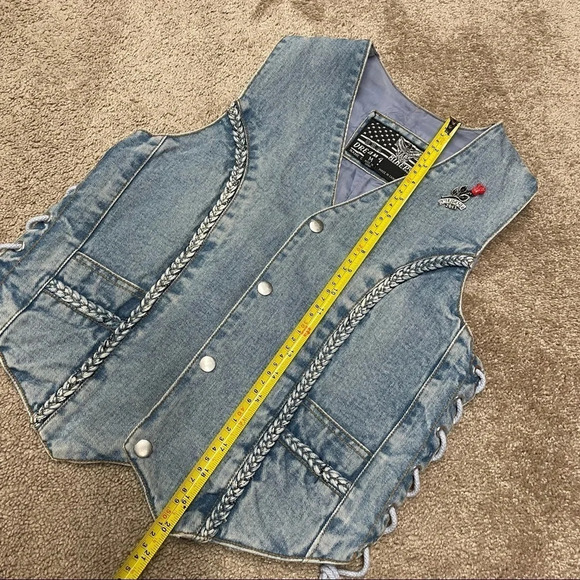 USA Bikers Dream Apparel Jean Vest Medium Honda Eagle on the back - Picture 9 of 16